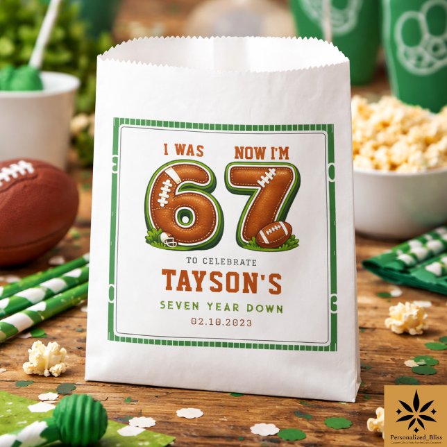 Sacolinha I Was 6, Now I’m 7 – Football America 7th Birthday (I Was 6, Now I’m 7 – Football America 7th Birthday Favor Bag
)