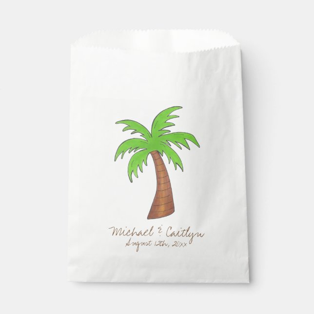 Sacolinha Ilha Tropical Palm Tree Beach Party (Frente)