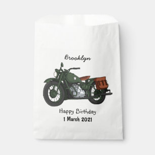 Sacolinha Ilustração de desenho animado de motocicleta milit