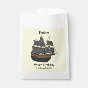 Sacolinha Ilustração de desenho animado de navio pirata