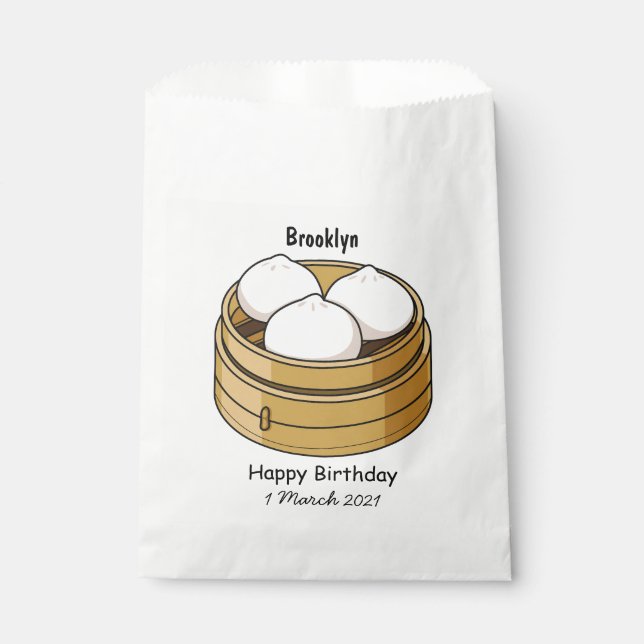 Sacolinha Ilustração de desenho animado Dim sum (Frente)