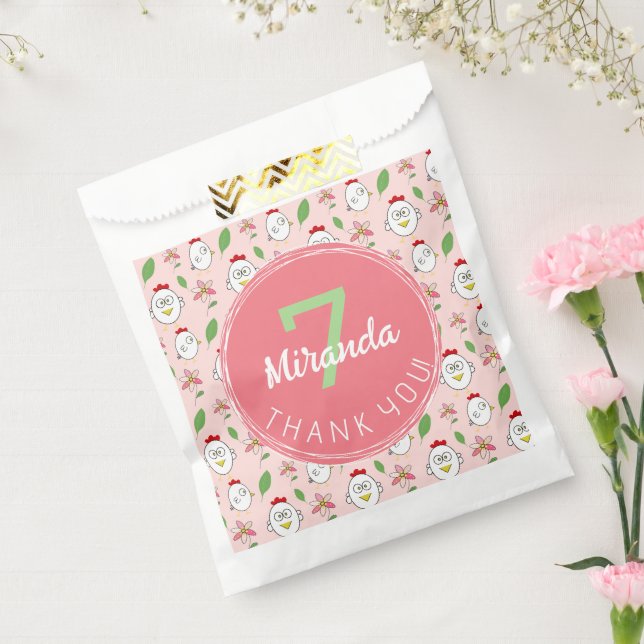 Sacolinha Ilustração de Galinha de Cartoon Bonito (Selado)