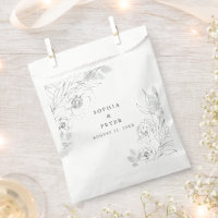 Ilustração Floral Botânica Favor de Casamento Bag