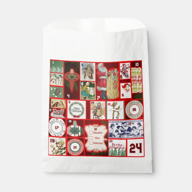 Sacolinha Ilustração Quadrada do Bloco de Natal Adventício A (Frente)