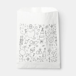Sacolinha Ilustrações de Dodle Casadas em Preto e Branco