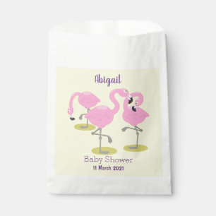 Sacolinha Imagem de desenho animado rosa-claro flamingo trio