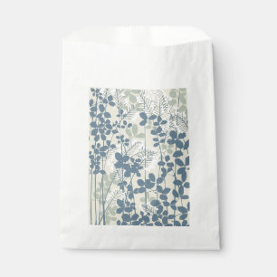 Sacolinha Impressão de Flores Azuis Florais de Arte Japones