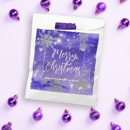 Sacolinha Incrível Natal de Inverno Roxo Brilhante