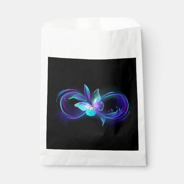 Sacolinha Infinidade brilhante com borboleta mágica (Frente)
