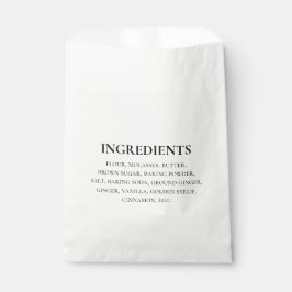 Sacolinha Ingredientes Personalizados Preto Branco Simples