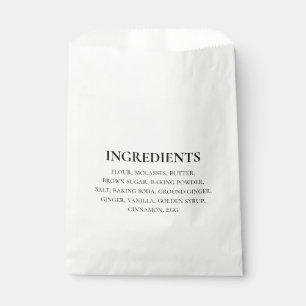 Sacolinha Ingredientes Personalizados Preto Branco Simples