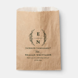 Sacolinha Iniciais Florais Empilhadas Casamento Monograma