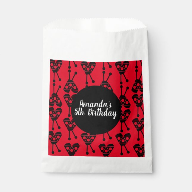 Sacolinha Inseto Ladybug Insetos Geométricos Festa de aniver (Frente)