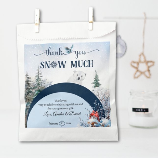 Sacolinha Inverno Animal Bird Snow Muito Obrigado (Criador carregado)