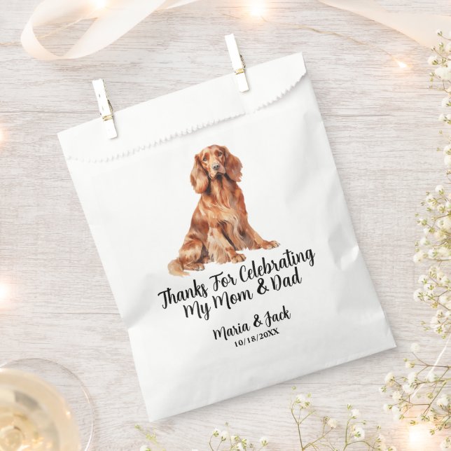 Sacolinha Irlandês Setter Casamento de Pet Cor Completa (Cortado)