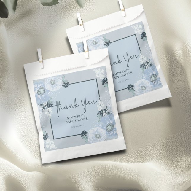 Sacolinha It’s A Boy Blue Floral Baby Shower  (Criador carregado)