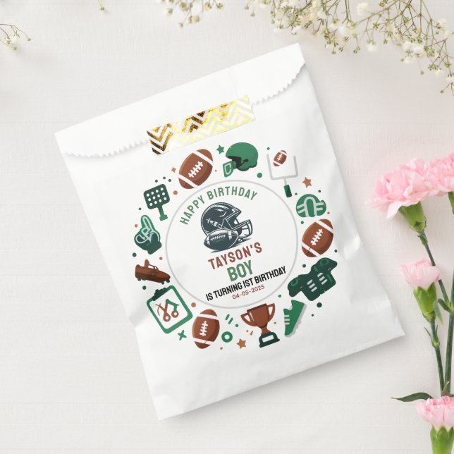 Sacolinha It’s Game Time Football 1st Birthday – Fun Kids  (Selado)