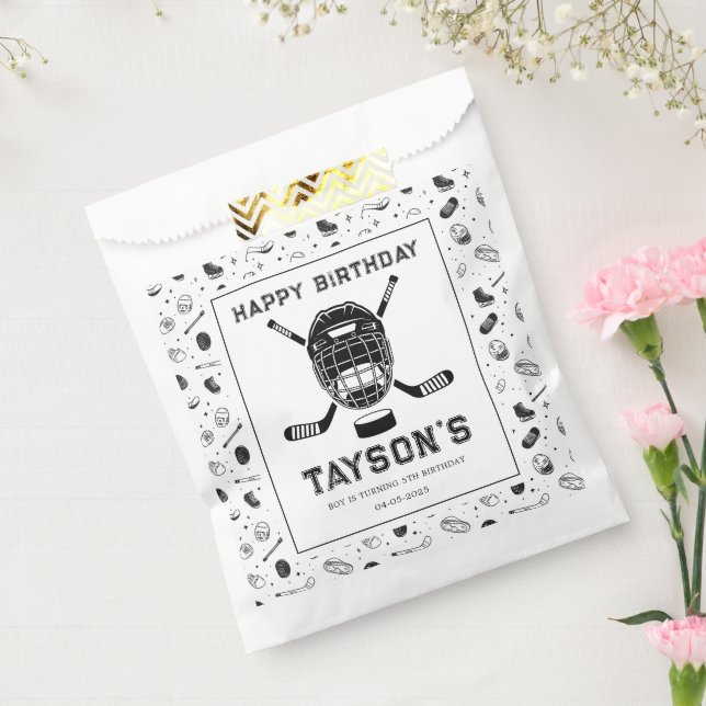 Sacolinha It’s Game Time Hockey 5th Birthday Party  (Selado)