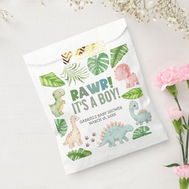 Sacolinha It's a Boy Dinosaur Baby Shower (Selado)