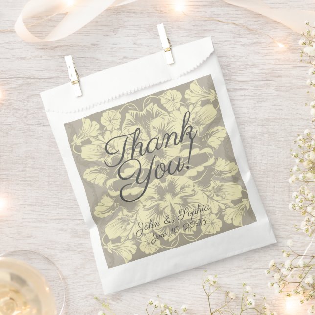 Sacolinha Ivory e Cinza Floral Favor Bag (Cortado)