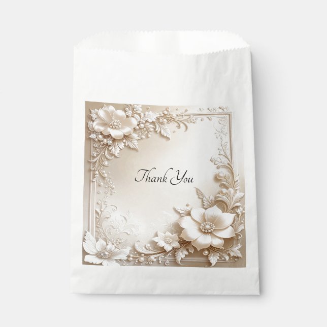 Sacolinha Ivory Flowers Favor Bag (Frente)