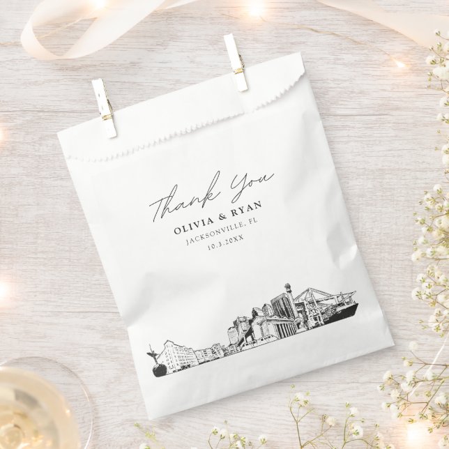 Sacolinha Jacksonville Wedding Personalized Favor Bag (Cortado)