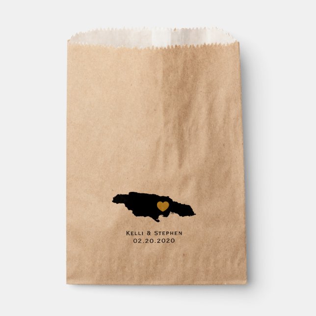 Sacolinha Jamaica Wedding Favor Tratar Sacks, Mapear Sacos-P (Frente)