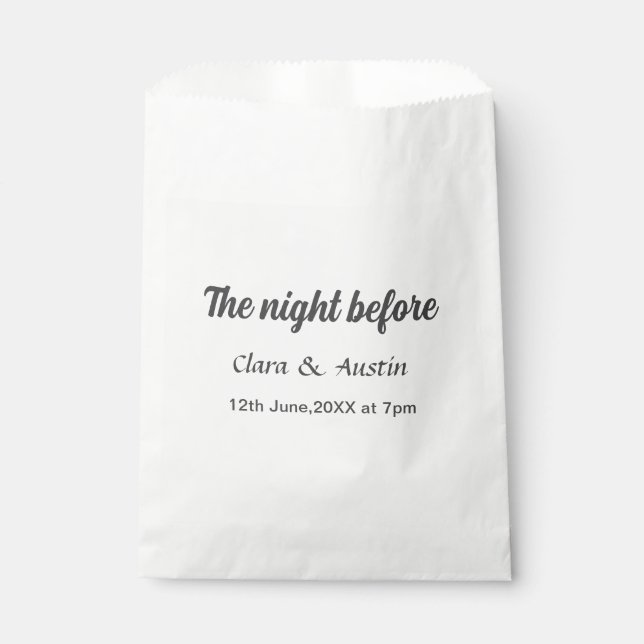 Sacolinha jantar de ensaio na noite anterior simples mínimo  (Frente)