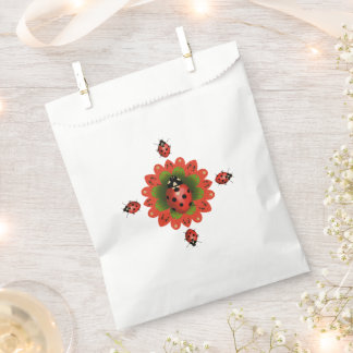 Sacolinha Joaninha do Natal Vermelho Branco Verde Papel