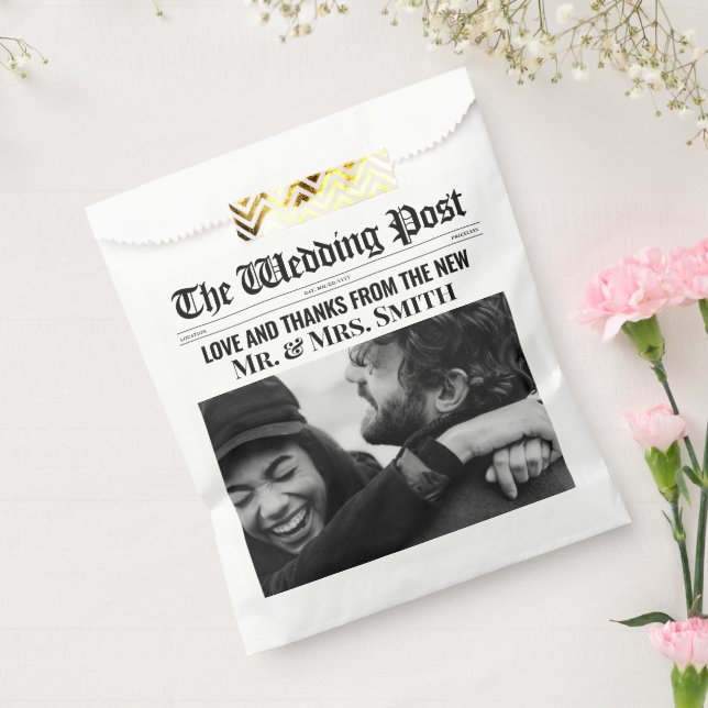 Sacolinha Jornal de Casamento Único Favorito Bolsas (Selado)