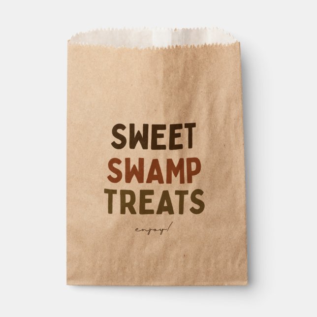 Sacolinha Jungle Party Favor - Sweet Swamp Treat Kraft Bags (Frente)