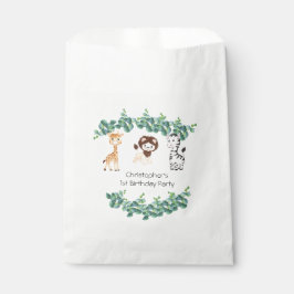 Sacolinha Jungle Safari Boys Giraffe Lion Zebra primeiro ani