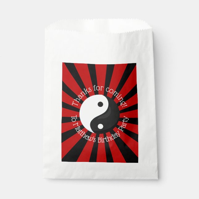 Sacolinha Karate Festa de aniversário Favorece Bag (Frente)