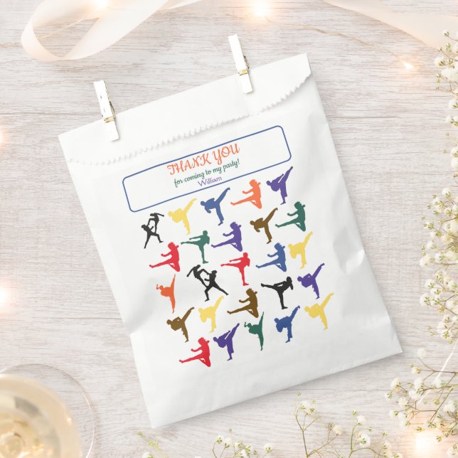 Sacolinha Karate Sports Silhouette Modern Trendy Aniversário (Cortado)