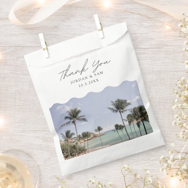 Sacolinha Kauai Wedding Favor Kalapaki Beach Obrigado Foto (Cortado)