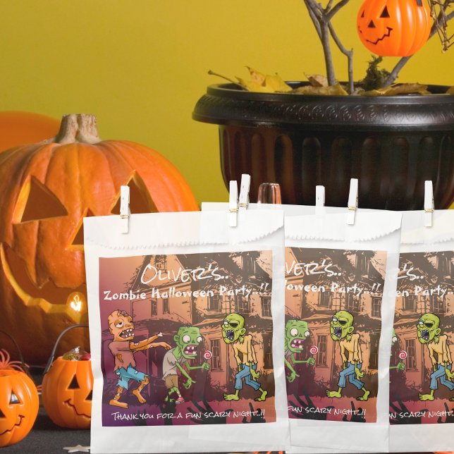 Sacolinha Kids Zombie Festa de Halloween (Zombie Halloween Party Favor Bag)