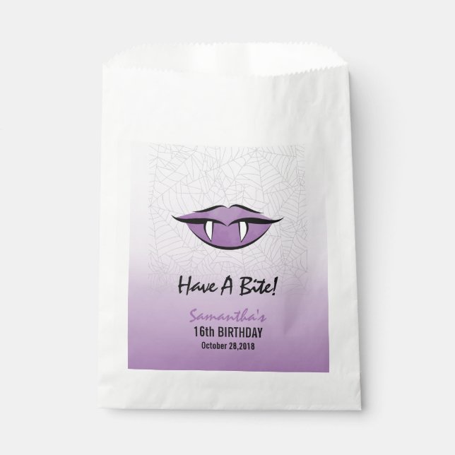 Sacolinha Lábios de Vampiro gótico Halloween Aniversário Bol (Frente)