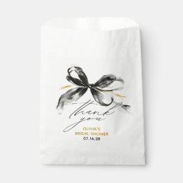 Sacolinha Laço Preto Dourado Caprichoso Obrigado