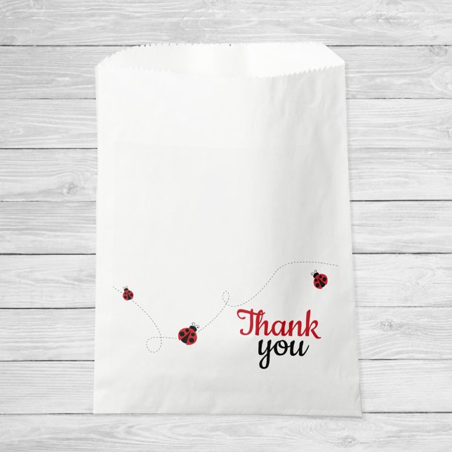 Sacolinha Ladybug Simplesmente Doce Elegante Obrigado A Favo (Ladybug Thank You Favor Bags)
