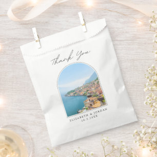 Sacolinha Lago Garda Wedding Favor Itália Foto Obrigado