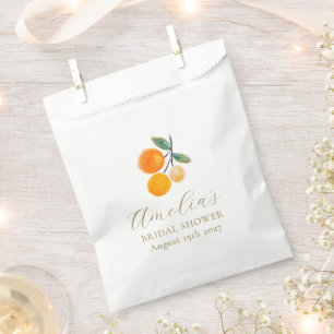 Sacolinha Laranja Citrus Watercolor Bridal Brunch Personaliz
