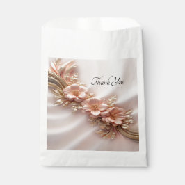 Sacolinha Laranja Elegante Peach Floral Favor Bag