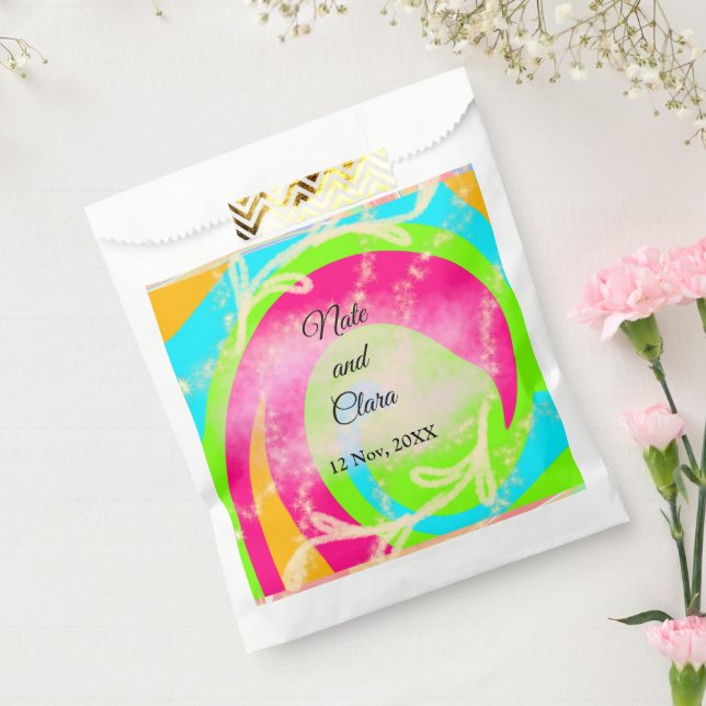 Sacolinha Laranja vermelho-aquarela pintada à mão (Selado)