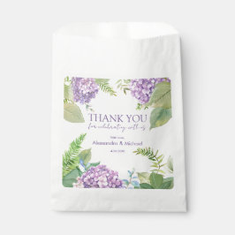 Sacolinha Lavanda de Watercolor Hydrangea Casamento Obrigado