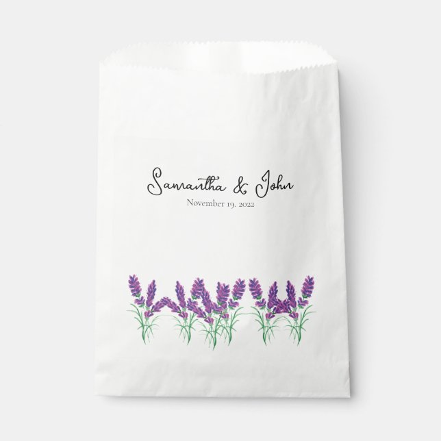 Sacolinha Lavanda Elegante, Favor do Convidado Bag (Frente)
