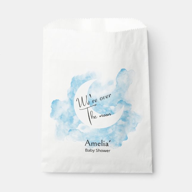 Sacolinha Lavar Aquarela sobre o Chá de fraldas da Lua (Frente)