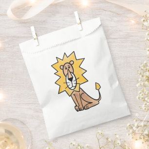 Sacolinha leão fofo desenho infantil retrô safári animal da