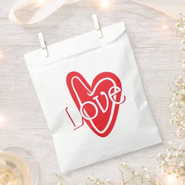 Sacolinha Legal Coração Vermelho com AMOR (Cortado)