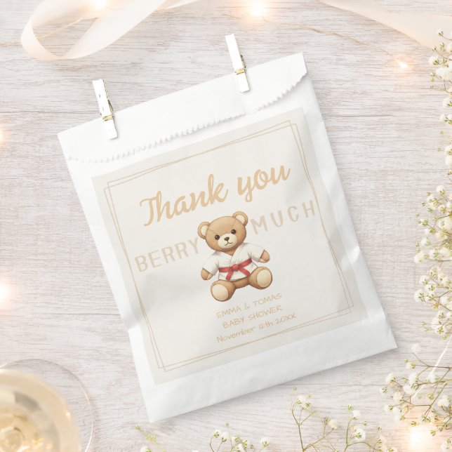 Sacolinha Legendary Red Belt Judo Bear – Baby Shower (Cortado)
