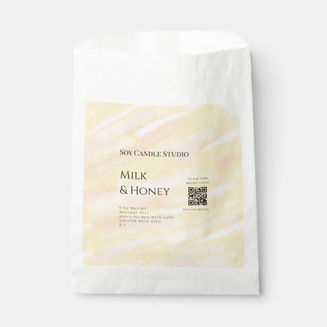 Sacolinha Leite mel soja negócio adicionar q r código tex (Frente)